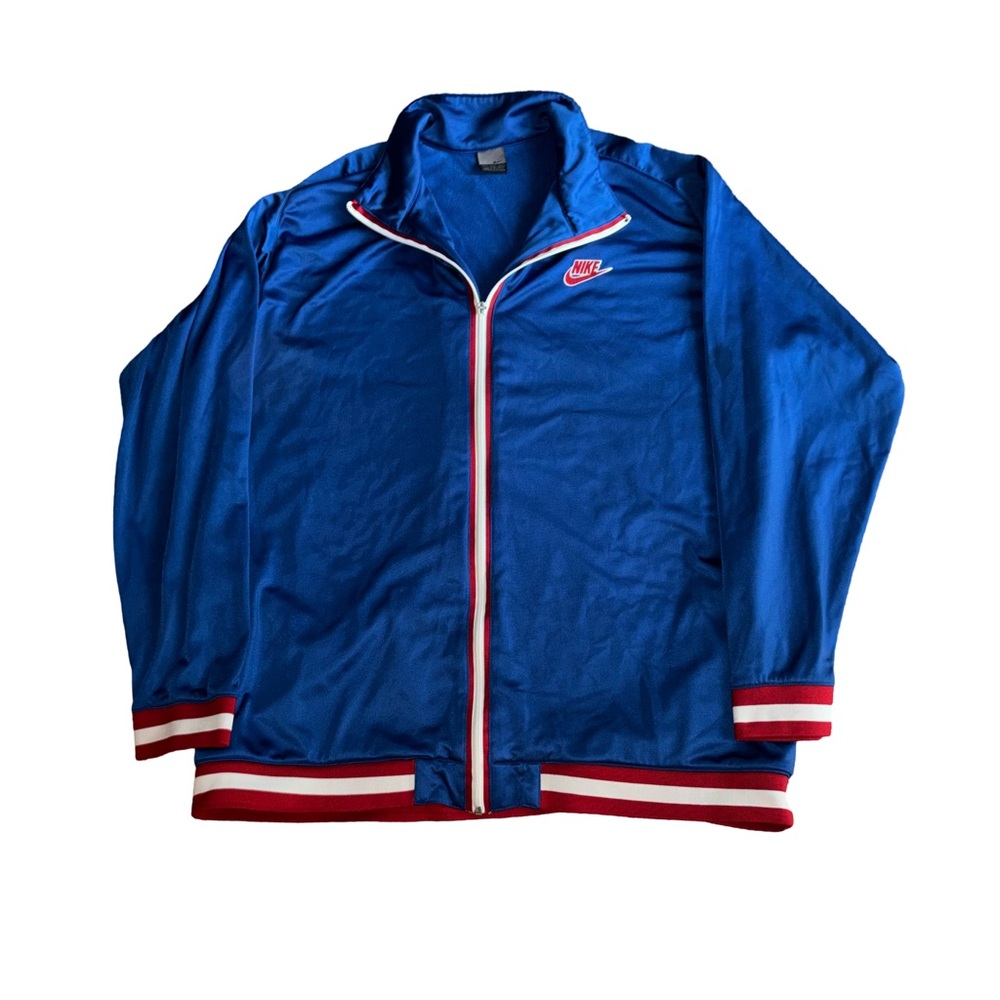 Vtg Y2K Nike Jacket Supreme Court Classic Royal Blue  Red Basketball Zip Up XXL